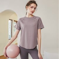 [COD] Loose quick-drying sports top womens short-sleeved T-shirt yoga breathable running fitness slimming summer