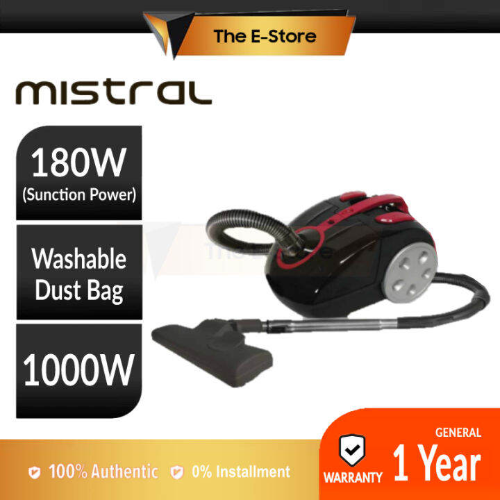 Mistral Bagged Vacuum Cleaner 180W MVC1000 (Canister Vacuum Cleaner