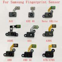 ลายนิ้วมือเซนเซอร์ Flex Cable ปุ่มโฮมริบบิ้นสําหรับ Samsung A90 80 A70 A41 A32 A50S A30S A51 A52 N770 Touch Sensor อะไหล่ซ่อม