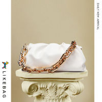 LIKEBAG Chain Clouds Shape Handle Ruched Bagกระเป๋าสะพายไหล่