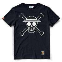 เสื้อยืดวันพีช One Piece-382-BS ดำเงิน Luffy Icon