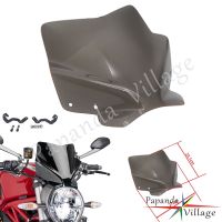 For Ducati Monster 797/821/1200 R/S 14-20 Motorcycle Smoke Sports Windshield Windscreen Air Deflector w/ Mounting Bracket Kit