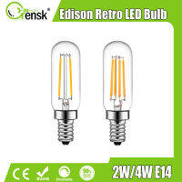 หลอดไฟไฟ LED เอดิสัน E14 2W 4W หลอดขนาดเล็กไส้หลอดวินเทจหลอดไฟกลางคืนประหยัดพลังงานหรี่แสงได้ขั้วหลอดไฟสีขาวอบอุ่น2700K