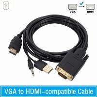 VISIONN สายเคเบิล VGA เข้า VGA ไปยัง HDMI ที่รองรับ VGA กับ HDMI HDMI เอาท์พุต VGA ไปยังตัวแปลง HDMI 1.8เมตรสำหรับ /Dvdplayer/projector /Tesion/