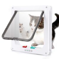 Pet Security Flap Door 4 Way Lockable ABS Plastic Home Animal Dog Cat Kitten Door Small Pet Gate Door Pet Supplies