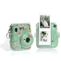 เคสใสสำหรับ Fujifilm Instax Mini 11กระเป๋าใส่กล้องฟิล์มพร้อมกระเป๋าฟิล์มและสายคล้องไหล่ปรับได้ (สีใส)