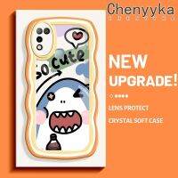 Chenyyka เคสสำหรับ Infinix 10 Play Hot 11 Play Hot X688C  เคสการ์ตูตูน X680น่ารัก ฉลามมาใหม่มาการอนโครเมอร์คลื่นขอบนุ่มเคสมือถือกันกระแทกใสโปร่งใส กล้องถ่ายรูปที่สร้างสรรค์ปลอกซิลิกาเจลฝาครอบป้องกัน