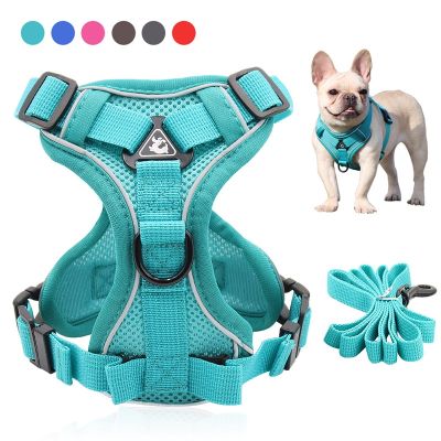 Dog Harness Leash Set Adjustable Pet Harness Vest For Small Large Dog Cat Reflective Mesh Puppy Cat Chest Strap Dog Accessories