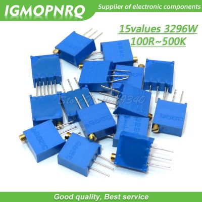 15values 15PCS 3296W Potentiometers Kit 3296W-1-103LF 101 102 103 104 105 201 202 203 204 205 500 501 502 503 504 each 1pcs