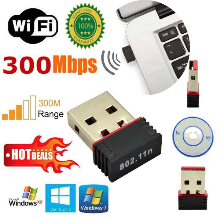 300Mbps Wifi Mini Usb Adapter Wireless Dongle Adaptor 802.11 B G N Lan ...