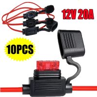 10Pcs Car Mini Blade Adapter Fuse Holder In Line Splash-proof for 12V 30A Wire Cutoff Switch Socket Damp Proof Splash