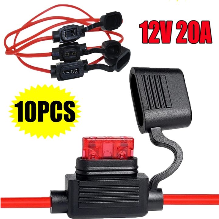 10pcs-car-mini-blade-adapter-fuse-holder-in-line-splash-proof-for-12v-30a-wire-cutoff-switch-socket-damp-proof-splash