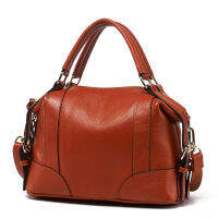KOREAN กระเป๋าสะพายแบบมีหูหิ้วหนังแท้ ขนาด30x13x20(ยาว/สูง/หนา)cm รุ่น WM001-1-L - Brown