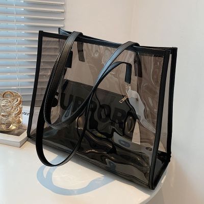 ✤✇ This autumn and winter popular transparent large-capacity bag women 2023 new trendy jelly shoulder large bag foreign style tote bag
