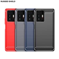 卐✹▲ For Xiaomi 11T Pro Case Carbon Fiber Shockproof Soft Silicone Original Bumper Case for Xiaomi 11T Pro Cover For Xiaomi 11T Pro