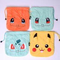 4 Styles Pokemon Drawstring Pocket Storage Bag Plush Toy Anime Figure Pikachu Squirtle Pokemon Candy Bag Drawstring Kids Gift