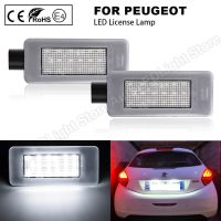 2PCS License Plate Light For Peugeot 308 II 207 CC 208 2008 5008 MK2 White LED Number Plate Lamps For Citroen C5 III C4 Picasso Bulbs  LEDs HIDs