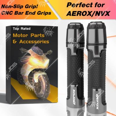 For YAMAHA AEROX NVX 155/125 Hand Grips with Bar End Weights Balancer Plug Rubber Non-Slip Handlebar Throttle Grip