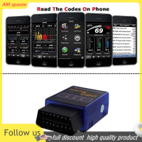 ? AM yangguangxin Remai ELM327 OBD2 OBDII รถยนต์วินิจฉัยบลูทูธสแกนเนอร์แรงบิดสแกนอัตโนมัติสำหรับ Android