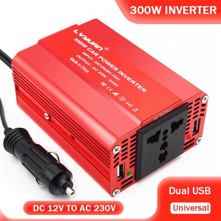 300W Power Inverter DC 12V To AC 220V With 3.1A Dual USB Universal