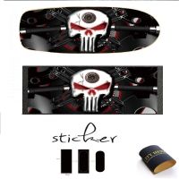 Sticker84 * 23Cm Punisher สติ๊กเกอร์สกู๊ตเตอร์แผ่นติดสเกตบอร์ด Longboard กระดาษทรายสเก็ตบอร์ดไฟฟ้าแผ่นติดสเกตบอร์ดสายรัดพยุงข้อมือกระดาษทรายแบบทำมือ