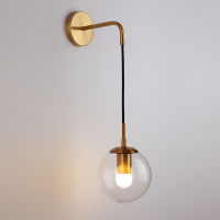 Loft Glass Ball Wall Lamps Retro Antique Wall Lights for Bedroom Bedside Living room Corridor Stairs Nordic Indoor Lighting