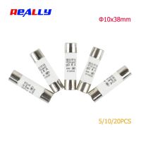 10/20Pcs 10*38 Fast Blow Ceramic Fuse 10x38mm Fuse 380V 500V 0.5A 1A 2A 3A 4A 5A 6A 8A 10A 16A 20A 25A 32A 40A RO15 RT18 RT14 Electrical Circuitry Par