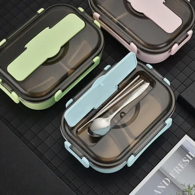 304 Stainless Steel Lunch Container Stainless Steel Bento Box Insulated Lunchbox Split Compartment Food Container Fast Heating Food Box Thickened Insulation Lunchbox 304 Stainless Steel Lunch Container Portable Food Storage Box Lunchbox For