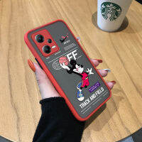 เคสโทรศัพท์มือถือสำหรับ Xiaomi Redmi Note 12 5G Xiaomi Poco X5 5G การ์ตูนน่ารักมิกกี้น่ารักเมาส์มีน้ำค้างแข็งโปร่งใสแข็งเคสใส่โทรศัพท์กันกระแทกเคสป้องกันกล้องปกหลังแบบเต็ม