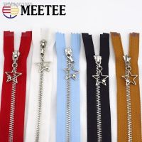✉♠❐ Meetee 2pcs 3 Metal Zipper 20/25cm Close-end 40/50/60/70cm Open End Auto Lock Silver Zip DIY Bags Garment Sewing Accessories