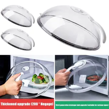 New 1pcs Plastic Microwave Food Cover Clear Lid Safe Vent Kitchen