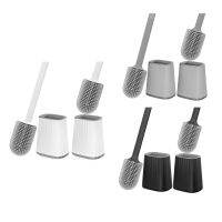 2 Pack Silicone Toilet Brush,Toilet Bowl Brushes and Holder for Bathroom, with Ventilated Drying Holder