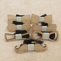 Fashion New Style Mustache Geometry Children Wooden Bowtie Baby Kid Classical Pet Bamboo Wood Butterfly Bow ties Nails Screws Fasteners