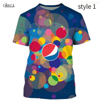 Style 2023 Pepsi Harajuku 3d Printed Short Sleeve T-shirt Fashion Versatile Style