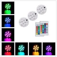 10 Led ไฟสระว่ายน้ำควบคุมจากระยะไกล RGB ใต้น้ำ Led ใต้น้ำโคมไฟกลางคืนกลางแจ้งแจกันชามสวนปาร์ตี้ริมสระน้ำตกแต่ง