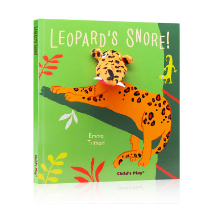 Leopards snore finger puppet book English original picture book hardcover English Enlightenment young hardcover toy book interesting parent-child interactive game childS play