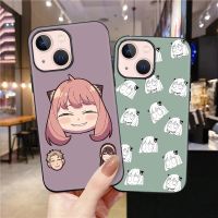 Anya Print Black Case เข้ากันได้กับ iPhone 11 12 13 Pro Max iPhone 7 8 Plus 6 6s อะนิเมะยอดนิยม Spy × Home Case