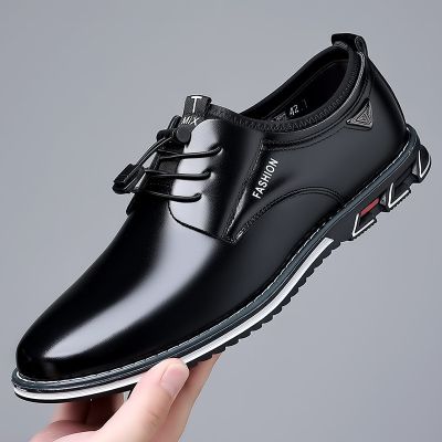 Men Dress Shoes for Men Lace Up Oxfords Black Leather Business Shoes Comfortable Luxury Men Shoes Plus Size Footwear