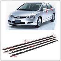 【JJA Decoration】 รถยนต์ภายนอกหน้าต่าง Weatherstrip แถบซีลตัดสำหรับฮอนด้าซีวิค2006-2011สีดำประตูนอกปิดผนึกปะเก็นสติ๊กเกอร์ Shade ปก