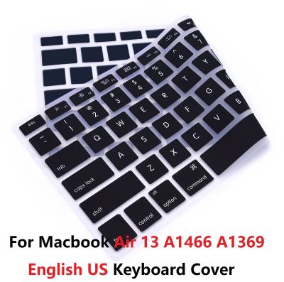 US Layout English For Macbook Air 13 US A1466 Keyboard Cover Soft Silicon Waterproof For Macbook Air 13 keyboard Laptop Skin Keyboard Accessories