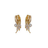 Sparkling Zircon Leaf Wheat Dangle Earrings For Women 2023 New Delicate Simple Jewelry Earings Wholesale