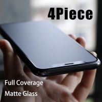 4Pcs Matte Glass For iPhone 14 13 12 11 Pro Max Pro XS Max X XR 7 8 6 S Plus Screen Protector Frosted No Fingerprint Film