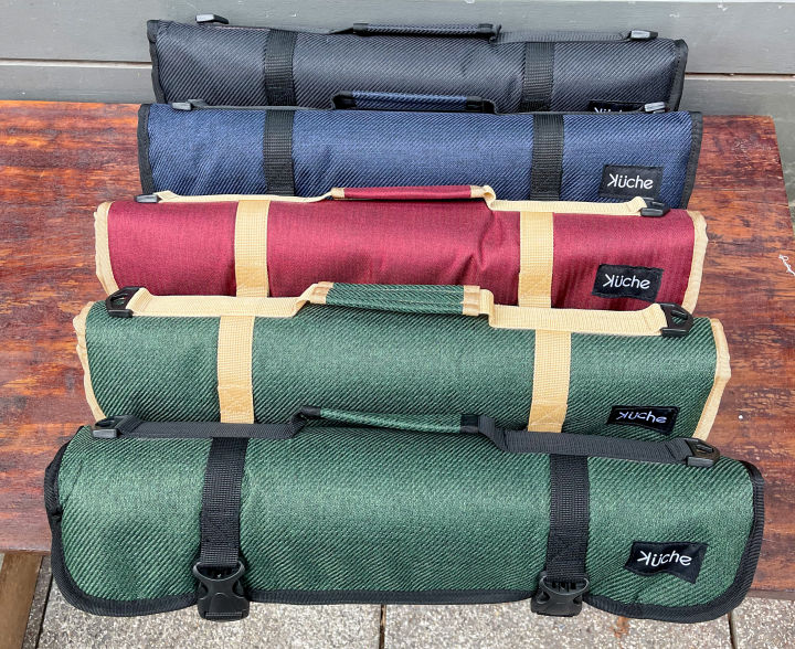 สีใหม่-ไฮโซววว-กระเป๋ามีดเชฟ-8-ช่อง-kuche-รุ่น-luxe-กระเป๋าใส่มีดเชฟ-พร้อมสายสะพาย