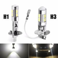 2ชิ้น/1ชิ้น H3 H1หลอดไฟ LED 6000K แสงสว่างสีขาวมากกำลังไฟสูง10-SMD 5630รถยนต์ไฟตัดหมอกขับรถโคมไฟอัตโนมัติ DRL