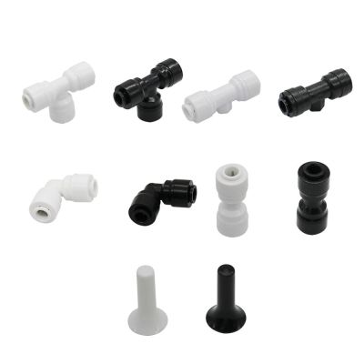 Reverse Osmosis Aquarium Quick Fitting 1/4" OD Hose Equal Connector Slip Lock Plastic Pipe Coupling Connector End Plug Pipe Fittings Accessories