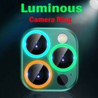 ฟิล์มกันรอยกล้องไอโฟนiPhone 14 Plus 13 12 11 Pro Max Luminous Camera Guard เลนส์ Metal Ring Protector Cover