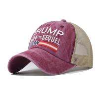 หมวกหมวกแก๊ปผ้าฝ้ายหมวกเบสบอลแบบ Snapback ฤดูใบไม้ผลิของ Trump 2024หมวกหมวกตาข่ายผู้ชายผู้หญิงหมวกกลางแจ้งฤดูใบไม้ร่วงฤดูร้อนแบบลำลองหลากสี