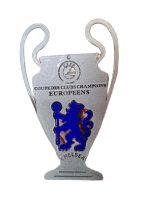 เชลซี ถ้วย UEFA Champions League CHELSEA ขนาด จำลอง 18 cm.เหล็กตัดเลเซอร์ใช้สี 2k ทำสีเหมือนจริง ถ้วยใส่โลโก้สิงห์บลู พ่นสีพ่นรถยนต์ภายนอก ติดตั้งง่าย