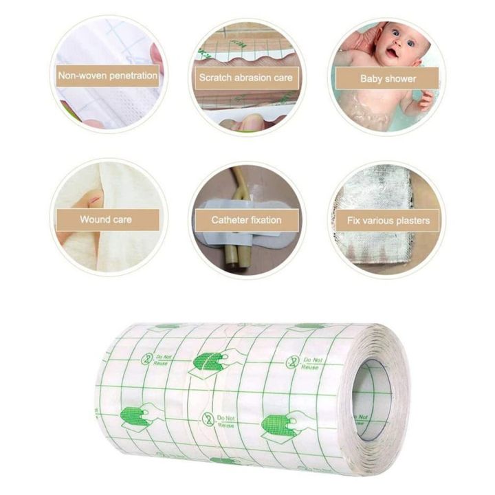 10cmx10m-waterproof-transparent-adhesive-fixation-tape-bandage-wound-dressing-fixer-plaster-fixomull-pu-film-roll-cinta-adhesiva-adhesives-tape