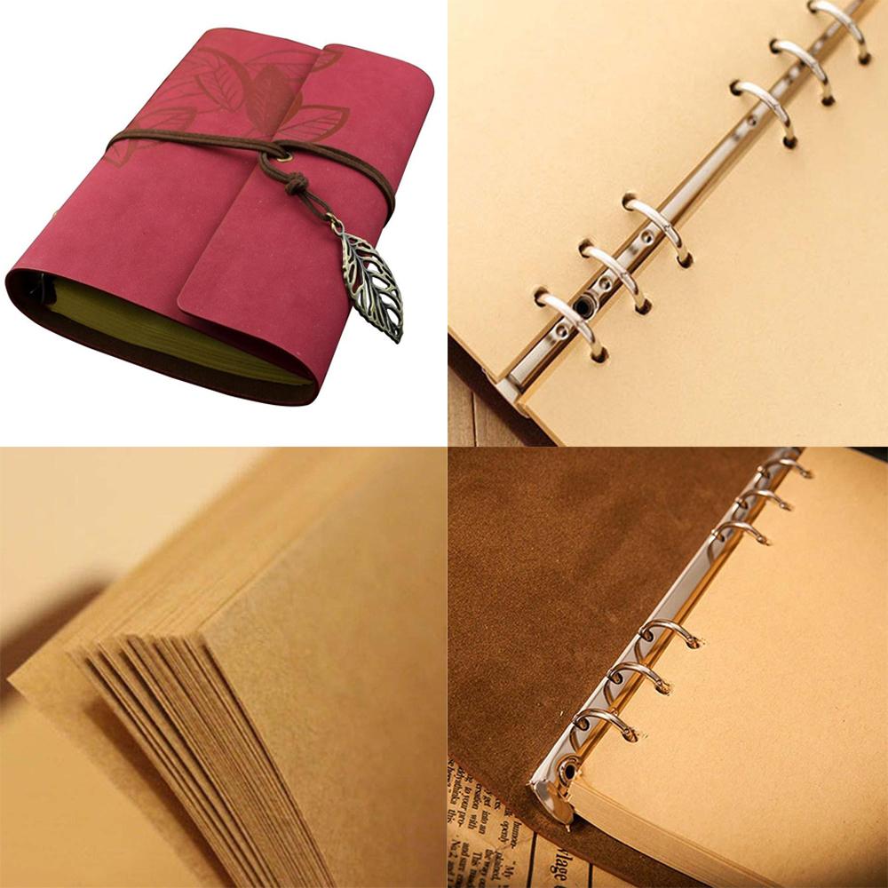 Foxnovo Vintage Diary Notebook PU Cover Travel Journal Diary Paper Sketchbook 